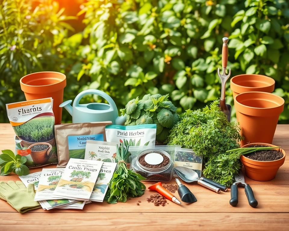 Kräutergarten Materialien Übersicht